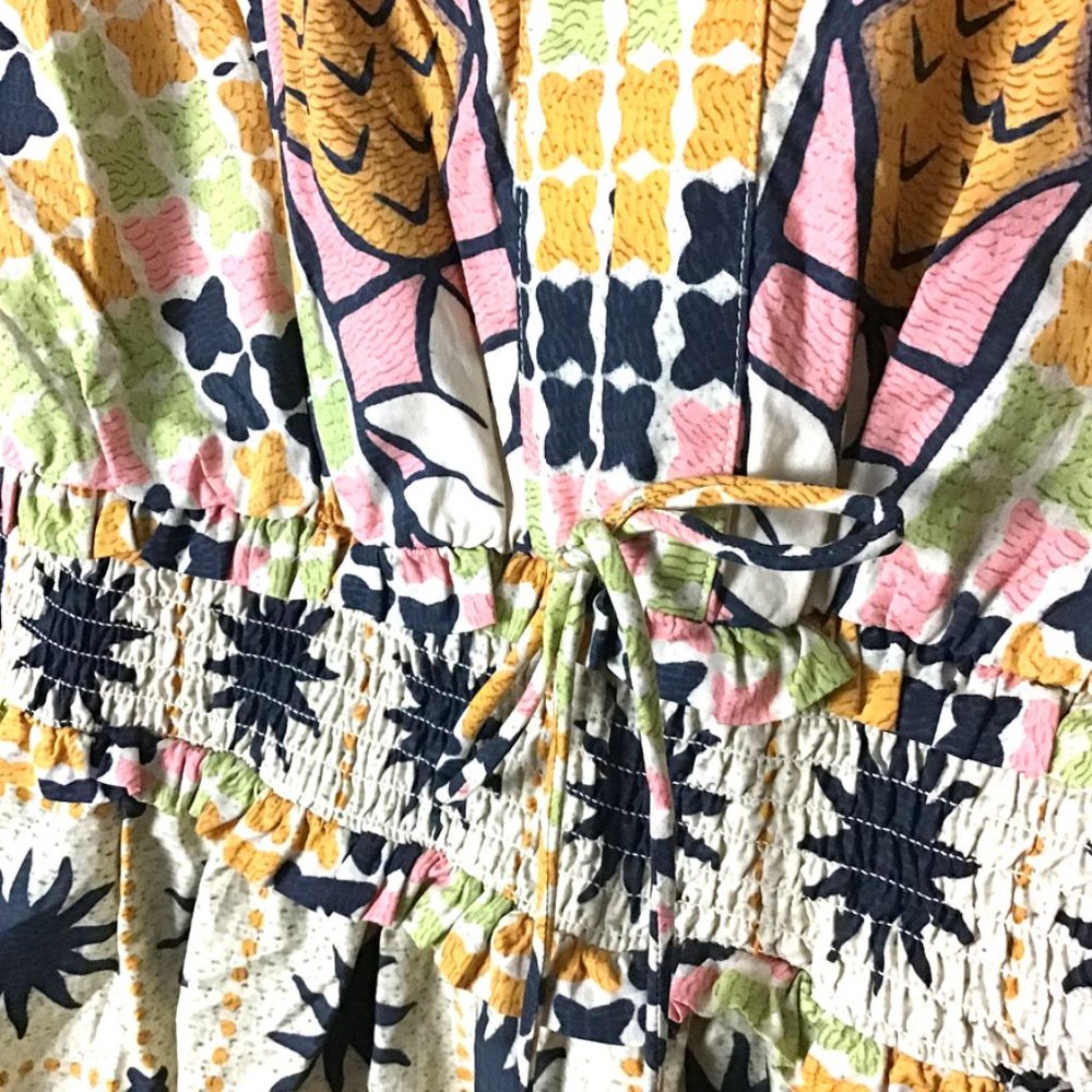 Farm Rio Natural Tropical Sunshine V-neck Maxi Dress - Picture 5 of 15